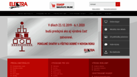 What Elektra.sk website looked like in 2020 (4 years ago)