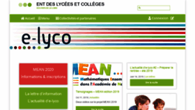 What E-lyco.fr website looked like in 2020 (4 years ago)