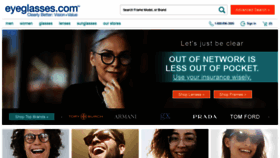 What Eyeglasses.com website looked like in 2020 (4 years ago)