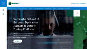 What Euronext.com website looked like in 2020 (4 years ago)