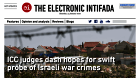 What Electronicintifada.net website looked like in 2020 (4 years ago)