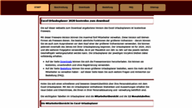 What Excel-urlaubsplaner.de website looked like in 2020 (4 years ago)