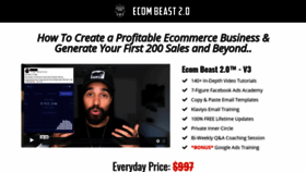 What Ecombeastcourse.com website looked like in 2020 (4 years ago)