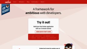 What Emberjs.com website looked like in 2020 (4 years ago)
