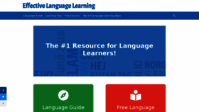 What Effectivelanguagelearning.com website looked like in 2020 (4 years ago)