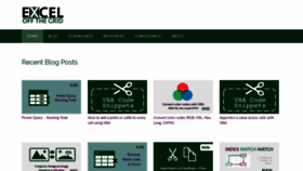 What Exceloffthegrid.com website looked like in 2020 (4 years ago)