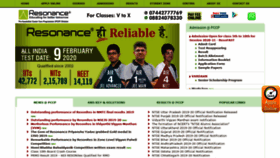 What Events.resonance.ac.in website looked like in 2020 (4 years ago)