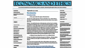 What Economicsandethics.org website looked like in 2020 (4 years ago)
