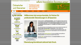 What Europa-translate.de website looked like in 2020 (4 years ago)