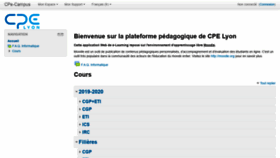 What E-campus.cpe.fr website looked like in 2020 (4 years ago)