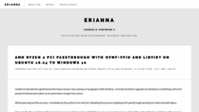 What Erianna.com website looked like in 2020 (4 years ago)