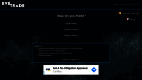What Evetrade.space website looked like in 2020 (4 years ago)