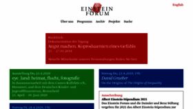What Einsteinforum.de website looked like in 2020 (4 years ago)