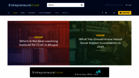 What Entrepreneursbreak.com website looked like in 2020 (3 years ago)