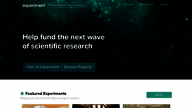 What Experiment.com website looked like in 2020 (3 years ago)