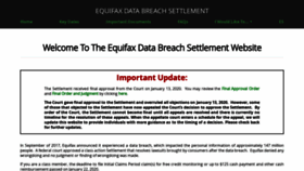 What Equifaxbreachsettlement.com website looked like in 2020 (3 years ago)