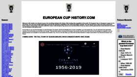 What Europeancuphistory.com website looked like in 2020 (3 years ago)