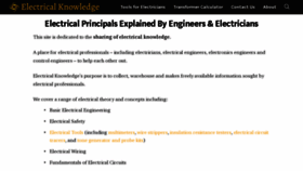What Electricalknowledge.com website looked like in 2020 (3 years ago)
