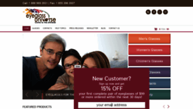 What Eyeglassuniverse.com website looked like in 2020 (3 years ago)