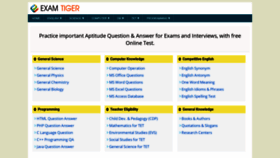 What Examtiger.com website looked like in 2020 (3 years ago)
