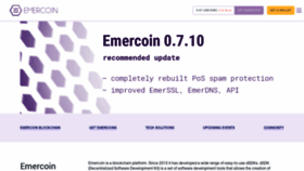 What Emercoin.com website looked like in 2020 (3 years ago)