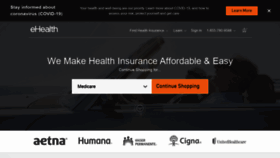 What Ehealthinsurance.com website looked like in 2020 (3 years ago)