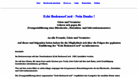 What Echt-bodensee-card-nein-danke.de website looked like in 2020 (3 years ago)