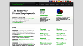 What Exoplanet.eu website looked like in 2020 (4 years ago)