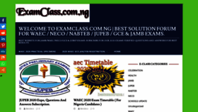 What Examclass.com.ng website looked like in 2020 (3 years ago)