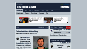 What Eishockey.info website looked like in 2020 (3 years ago)