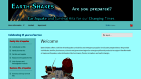 What Earthshakes.com website looked like in 2020 (3 years ago)