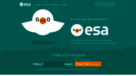 What Esa.io website looked like in 2020 (3 years ago)