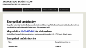 What Energetikata.hu website looked like in 2020 (3 years ago)