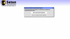 What Enroll.setonhome.org website looked like in 2020 (3 years ago)