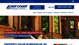 What Eastcoastappraisal.com website looked like in 2020 (3 years ago)