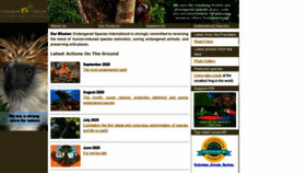 What Endangeredspeciesinternational.org website looked like in 2020 (3 years ago)