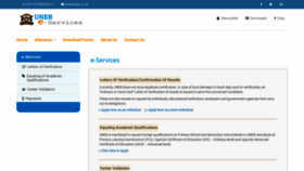 What Eservices.uneb.ac.ug website looked like in 2020 (3 years ago)