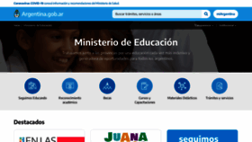 What Educacion.gob.ar website looked like in 2020 (3 years ago)