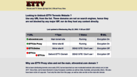 What Ettvproxies.com website looked like in 2020 (3 years ago)