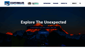 What Escapehimalaya.com website looked like in 2020 (3 years ago)