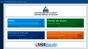 What Estreito.sigeescola.com.br website looked like in 2021 (3 years ago)