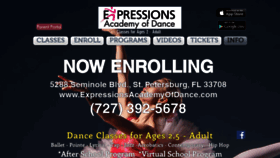 What Expressionsacademyofdance.com website looked like in 2021 (3 years ago)