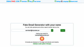 What Emailfake.com website looked like in 2021 (3 years ago)