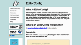 What Editorconfig.org website looked like in 2021 (3 years ago)