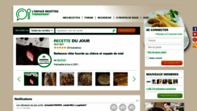 What Espace-recettes.fr website looked like in 2021 (3 years ago)