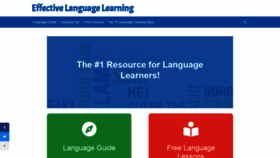What Effectivelanguagelearning.com website looked like in 2021 (3 years ago)