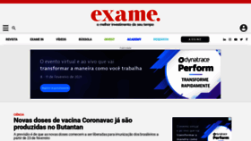 What Exame.com website looked like in 2021 (3 years ago)