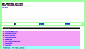 What Eslholidaylessons.com website looked like in 2021 (3 years ago)