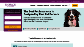 What Embracepetinsurance.com website looked like in 2021 (3 years ago)