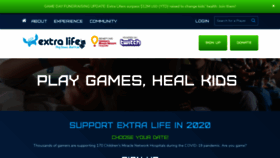 What Extra-life.org website looked like in 2021 (3 years ago)